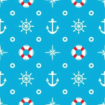 Vector seamless sea pattern Stock Illustration