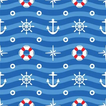 Vector seamless sea pattern, wavy background symbolizing sea water 스톡 일러스트