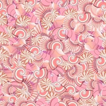 Vector seamless seashells pattern. Perfect for posters, prints and patterns. Stock Illustration