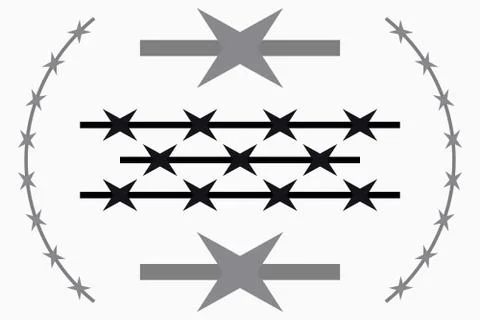 Vector Seamless Silhouette of Barbed Wire Stock Illustration