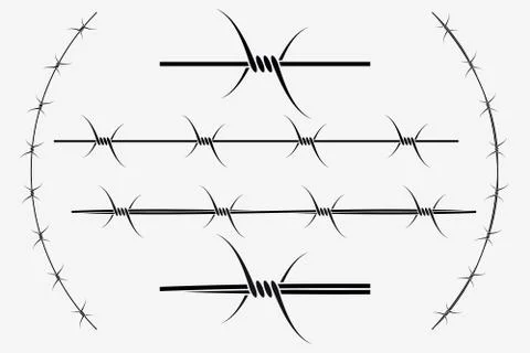 Vector Seamless Silhouette of Barbed Wire Stock Illustration