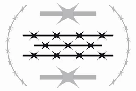 Vector Seamless Silhouette of Barbed Wire Stock Illustration
