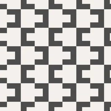 Vector seamless simple geometric pattern. Endless repeatable monochrome tracery Ilustração Stock