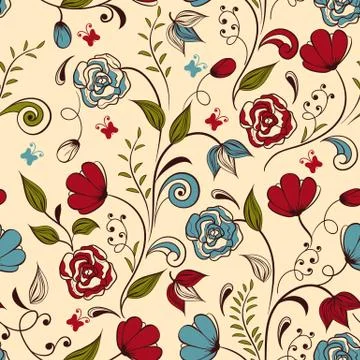 Vector seamless spring pattern Stock Illustration