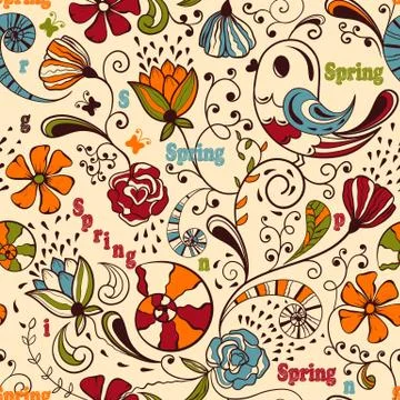 Vector seamless spring pattern Stockillustratie