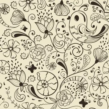 Vector seamless spring pattern Stock Illustration