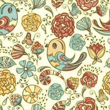 Vector seamless spring pattern Stock Illustration