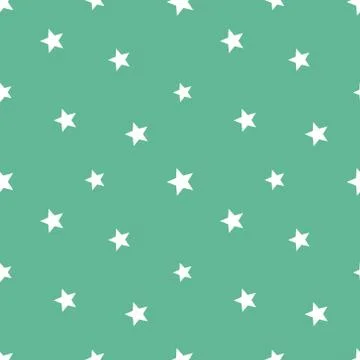 Vector seamless star pattern, star background in soft green color. Stock Illustration