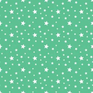 Vector seamless star pattern, star background in soft green color. Stock Illustration