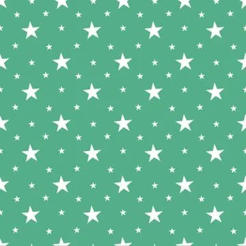 Vector seamless star pattern, star background in soft green color. Illustrazione stock
