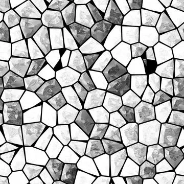 Vector seamless stone pattern. Broken glass. Abstract mosaic pattern. Black.. Stock Photos