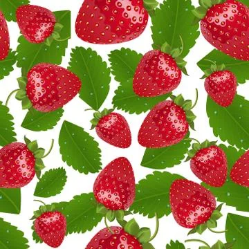Vector seamless strawberries pattern Stock Illustration