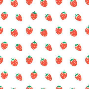 Vector seamless strawberry fruit pattern Stock Illustration