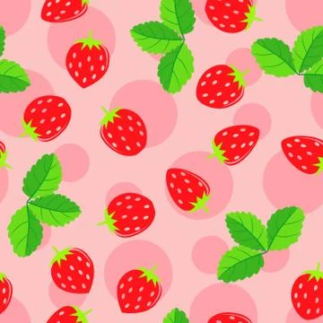 Vector seamless strawberry fruit pattern Stock Illustration