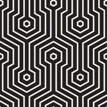 Vector seamless stripes pattern. Modern stylish texture with monochrome trellis Stock Illustration