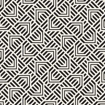 Vector seamless stylish pattern. Geometric striped ornament. Simple lattice 스톡 일러스트
