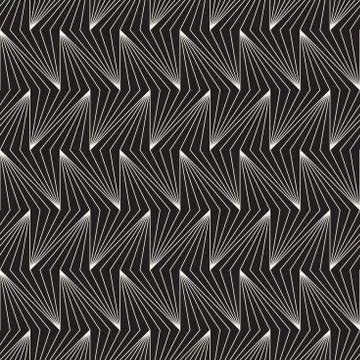 Vector seamless stylish pattern. Geometric striped ornament. Optical illusion Stock Illustration