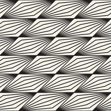 Vector seamless stylish pattern. Geometric striped ornament. Optical illusion Illustrazione stock