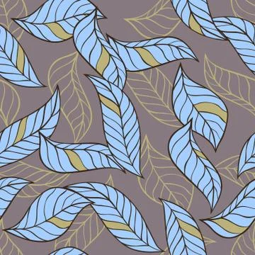 Vector seamless stylish pattern of leaves Stock Illustration