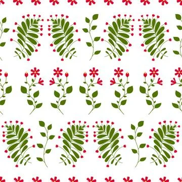 Vector seamless summer pattern with flowers and leaves Иллюстрация