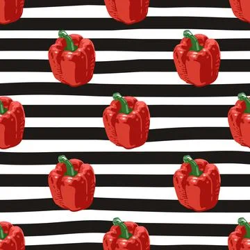 Vector seamless summer pattern with peppers Illustrazione stock