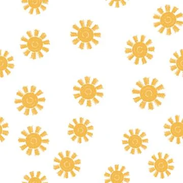 Vector seamless sun pattern Stock Illustration