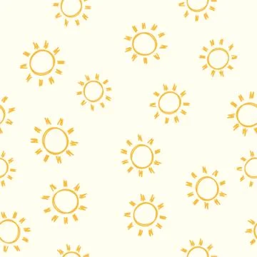 Vector seamless sun pattern Stock Illustration