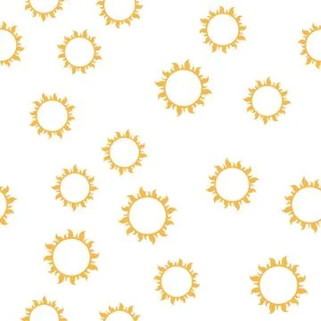 Vector seamless sun pattern Stock Illustration