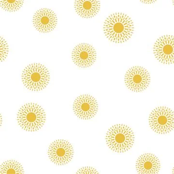 Vector seamless sun pattern Stock Illustration