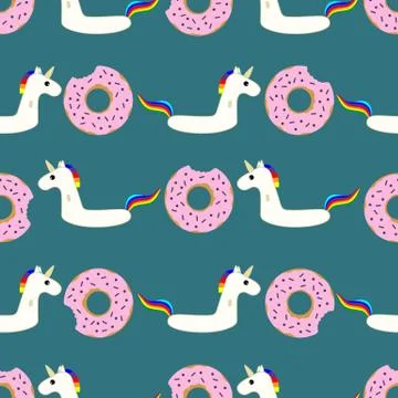 Vector seamless swimming pool floating toy pattern Stockillustratie