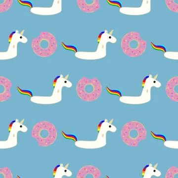 Vector seamless swimming pool floating toy pattern Stockillustratie