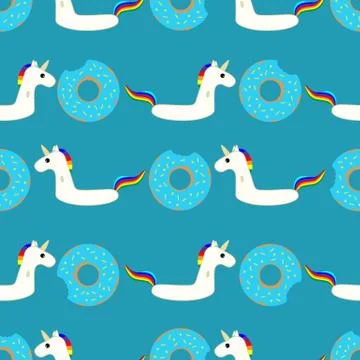 Vector seamless swimming pool floating toy pattern イラスト素材