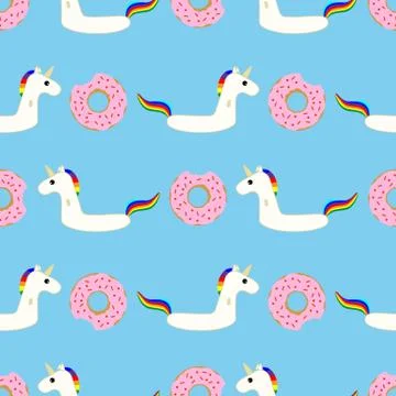 Vector seamless swimming pool floating toy pattern イラスト素材