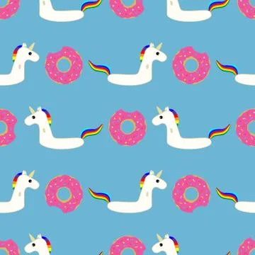 Vector seamless swimming pool floating toy pattern 스톡 일러스트