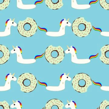 Vector seamless swimming pool floating toy pattern Illustrazione stock