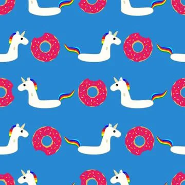 Vector seamless swimming pool floating toy pattern Stock Illustration