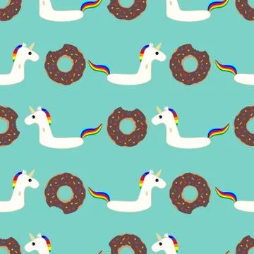 Vector seamless swimming pool floating toy pattern Illustrazione stock