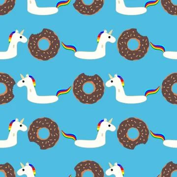 Vector seamless swimming pool floating toy pattern Illustrazione stock