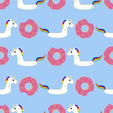 Vector seamless swimming pool floating toy pattern Stockillustratie