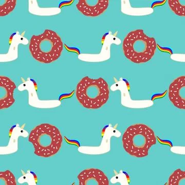 Vector seamless swimming pool floating toy pattern イラスト素材