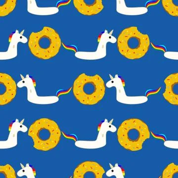 Vector seamless swimming pool floating toy pattern Stockillustratie