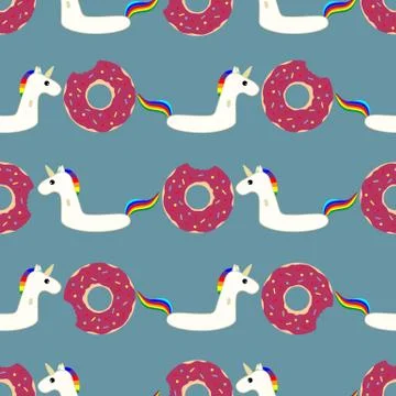 Vector seamless swimming pool floating toy pattern Stock Illustration