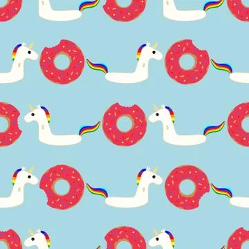 Vector seamless swimming pool floating toy pattern 스톡 일러스트