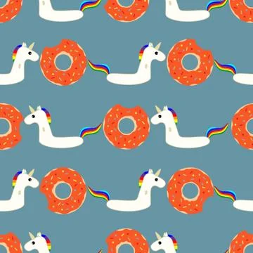 Vector seamless swimming pool floating toy pattern 스톡 일러스트