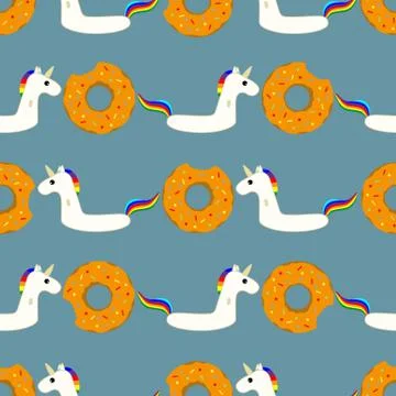 Vector seamless swimming pool floating toy pattern Illustrazione stock