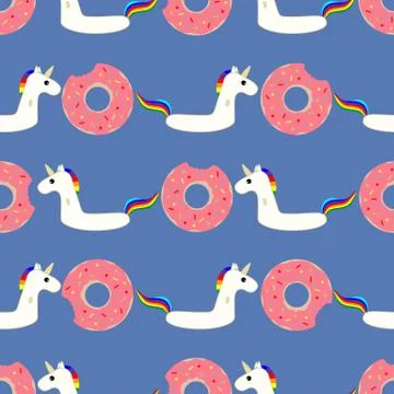 Vector seamless swimming pool floating toy pattern イラスト素材