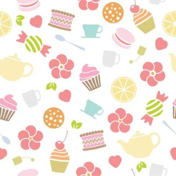 Vector seamless tea background Stock Illustration