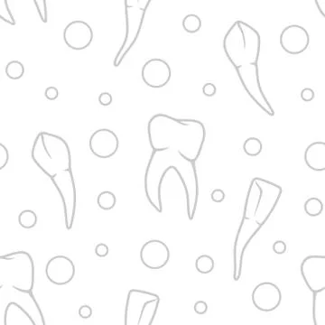 Vector seamless teeth pattern on white background Stock Illustration