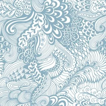 Vector seamless texture with abstract flowers. endless background. ethnic sea Stock Illustration