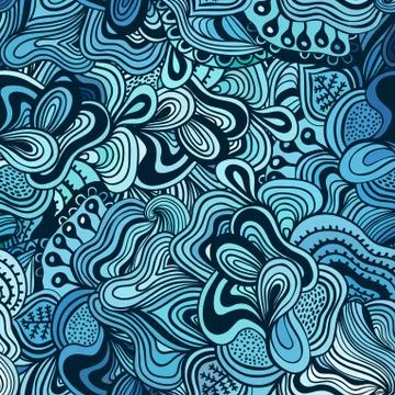 Vector seamless texture with abstract flowers. endless background. ethnic sea Stock Illustration